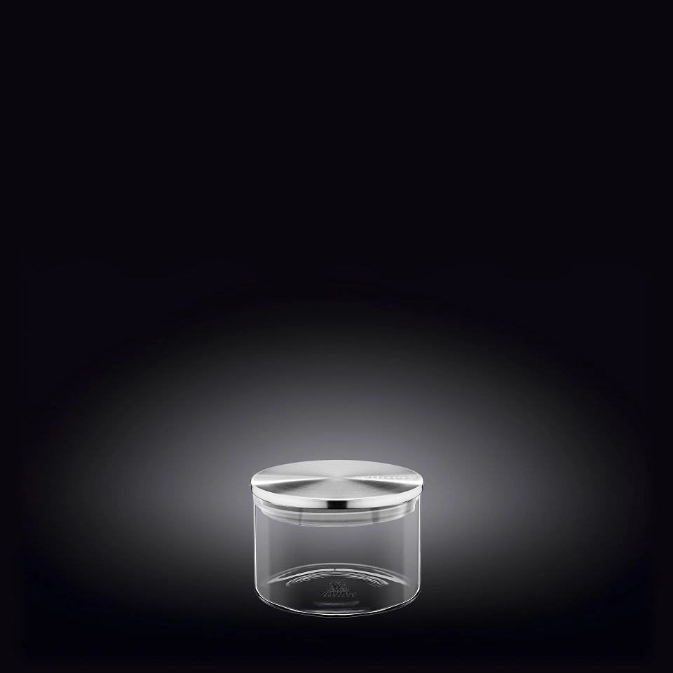 Ємність скляна для зберігання з металевою кришкою Wilmax Thermo 10х7,5см,400мл (WL-888511 / A)