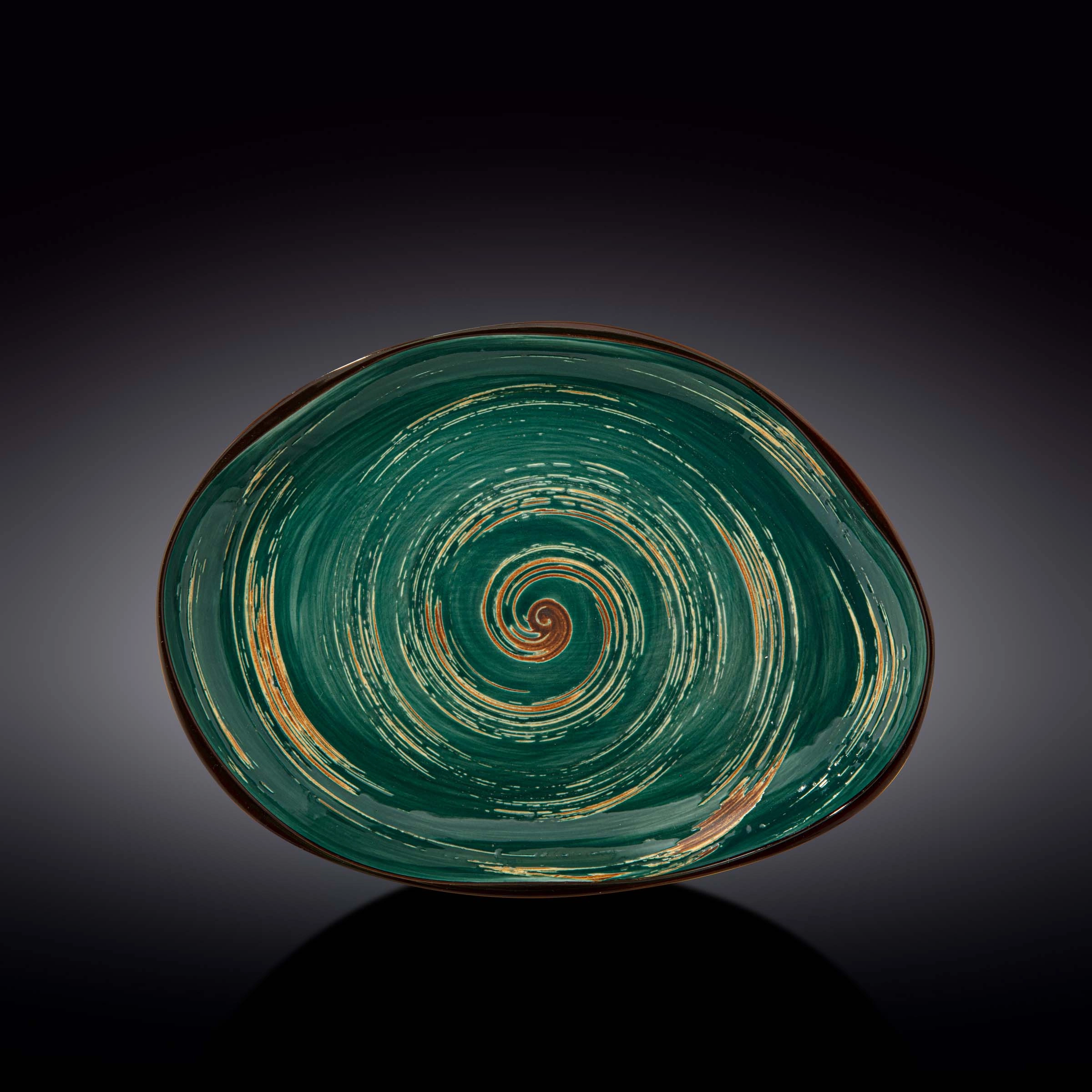 Блюдо камень Wilmax Spiral Green 33х24,5см 700мл (WL-669542 / A)