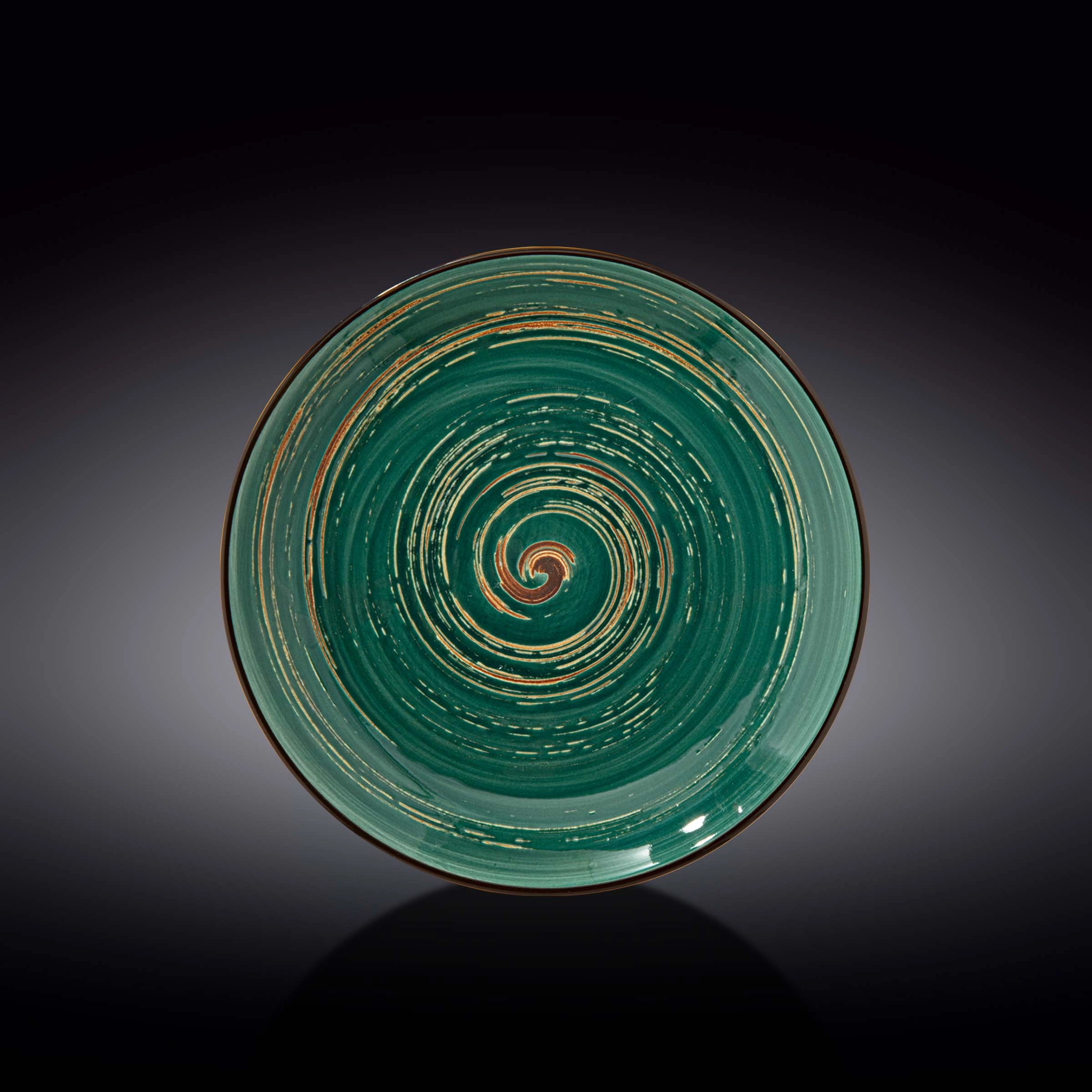 Тарелка круглая Wilmax Spiral Green 25,5см (WL-669514 / A)