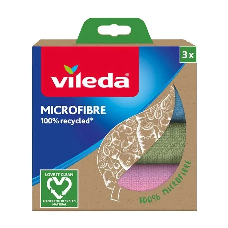Серветка з мікрофібри Florina Recycled Vileda 100% 3 шт (4Ś8634)
