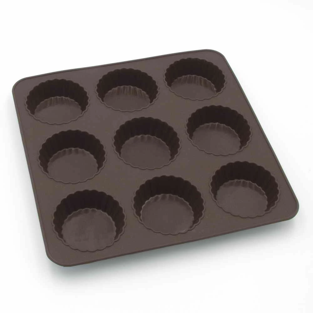 Форма для випічки кексів Lessner Chef Choco квадратна силікон на 9шт. 25x25x3см (10250)