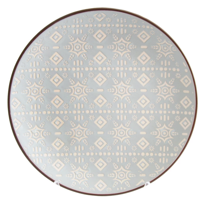 Тарілка обідня кругла Astera Engrave Grey 27 см (A0480-HP23-D)