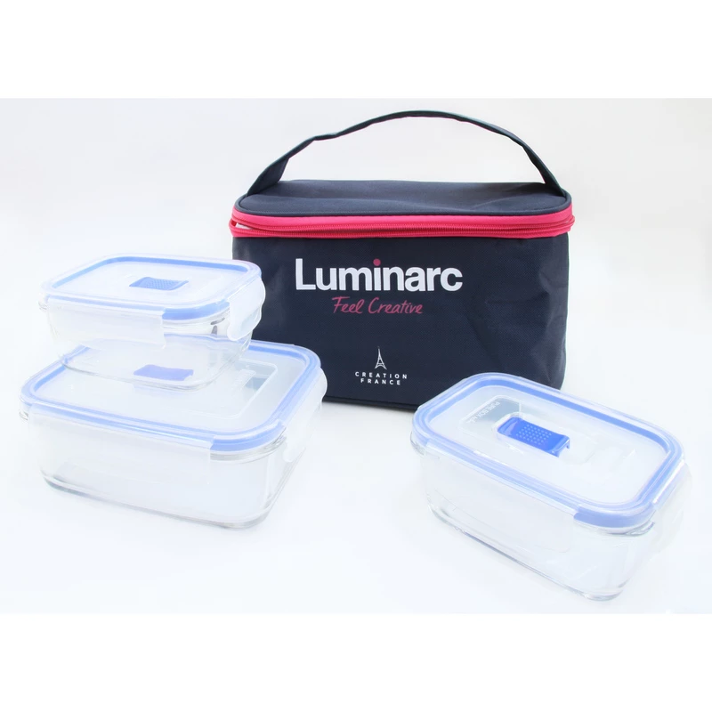 Набір ємностей для їжі з сумкою Luminarc Pure Box Active 4 пр. (P7379)