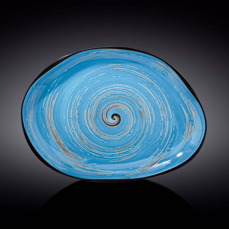 Блюдо камінь Wilmax Spiral Blue 33х24,5 см (WL-669642/A)