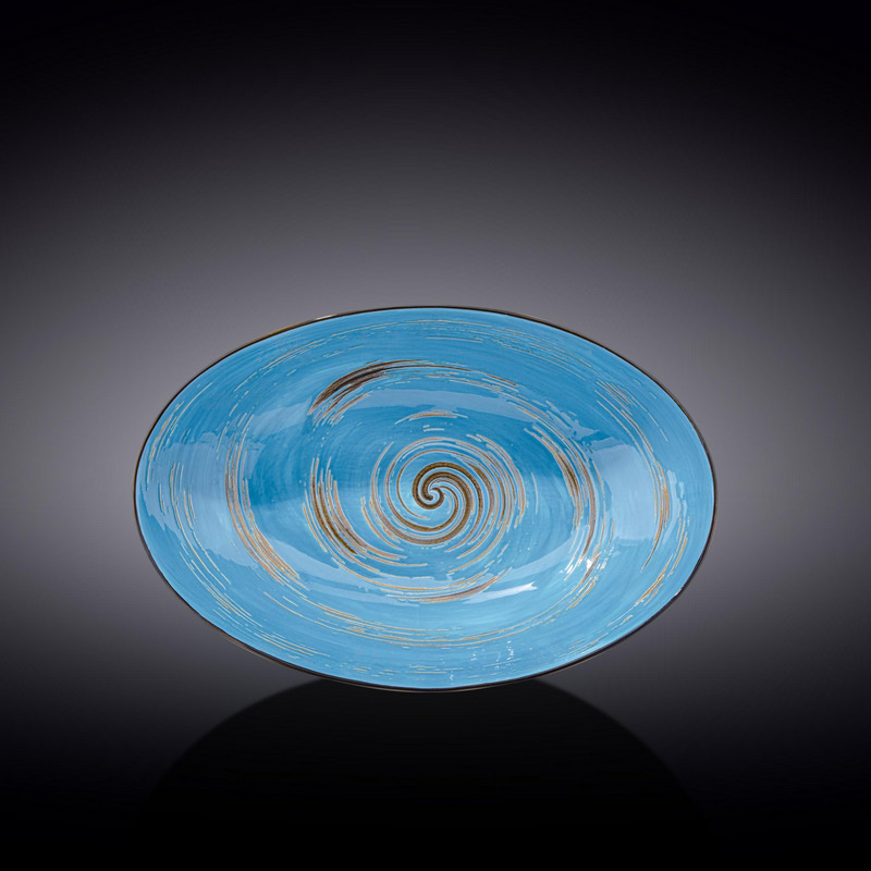Блюдо овальне глибоке Wilmax Spiral Blue 25х16,5х6 см (WL-669640/A)