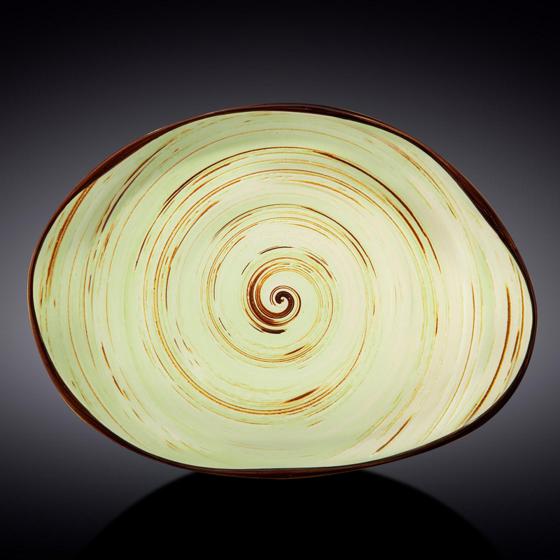 Блюдо камінь Wilmax Spiral Pistachio 33х24,5 см (WL-669142/A)
