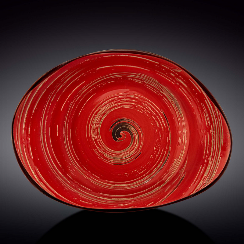 Блюдо камінь Wilmax Spiral Red 33х24,5 см (WL-669242/A)