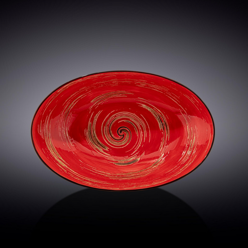 Блюдо овальне глибоке Wilmax Spiral Red 25х16,5х6 см (WL-669240/A)