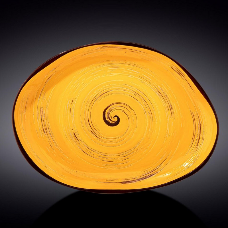 Блюдо камінь Wilmax Spiral Yellow 33х24,5 см (WL-669442/A)