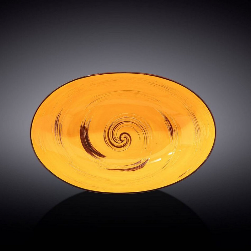 Блюдо овальне глибоке Wilmax Spiral Yellow 25х16,5х6 см (WL-669440/A)