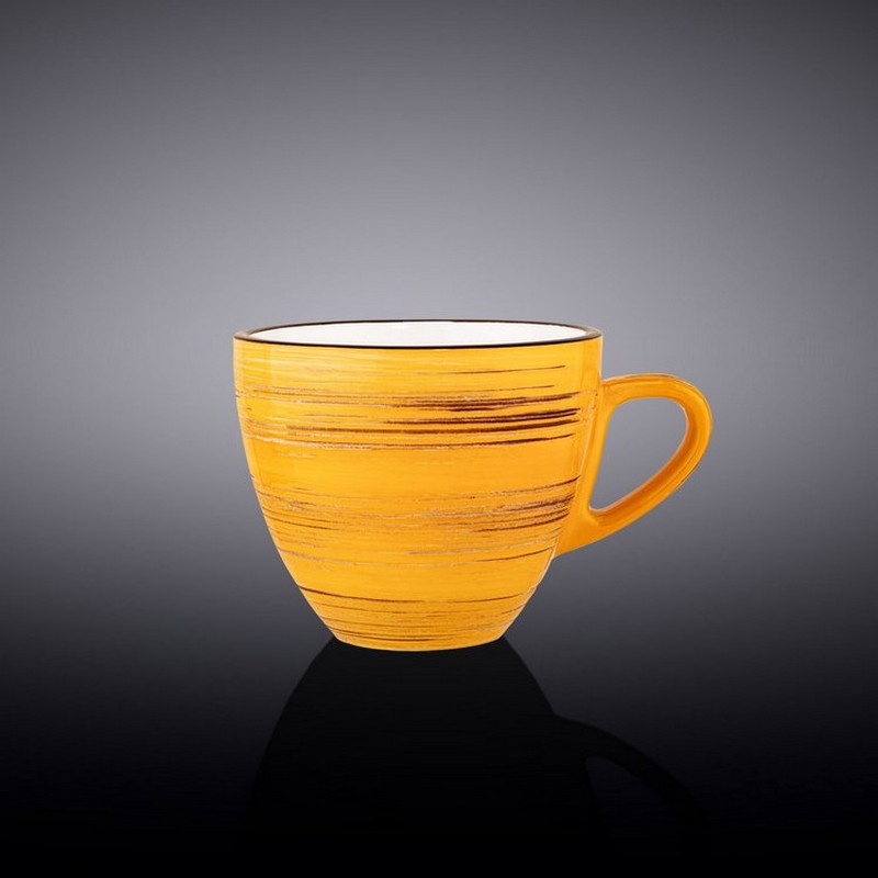 Чашка кавова Wilmax Spiral Yellow 110 мл (WL-669434/A) фото 1