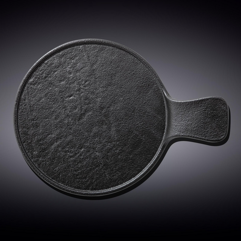 Блюдо кругле для подачі з ручкою Wilmax Slatestone Black 30,5х21,5 см (WL-661137/A)