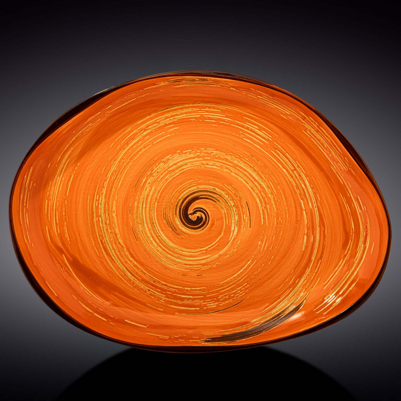 Блюдо камінь Wilmax Spiral Orange 33х24,5 см (WL-669342/A)