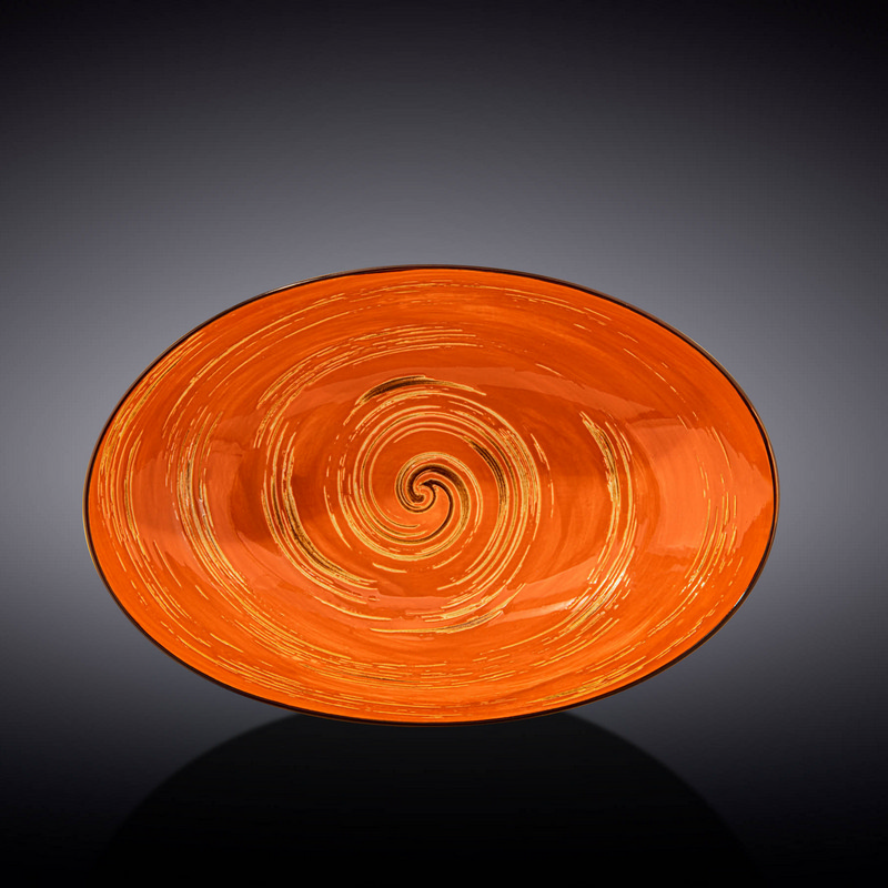 Блюдо овальне глибоке Wilmax Spiral Orange 25х16,5х6 см (WL-669340/A)