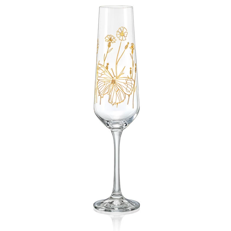 Набор бокалов для шампанского Bohemia Sandra Wild flowers 200 мл 6 шт. (b40728-Q9457)