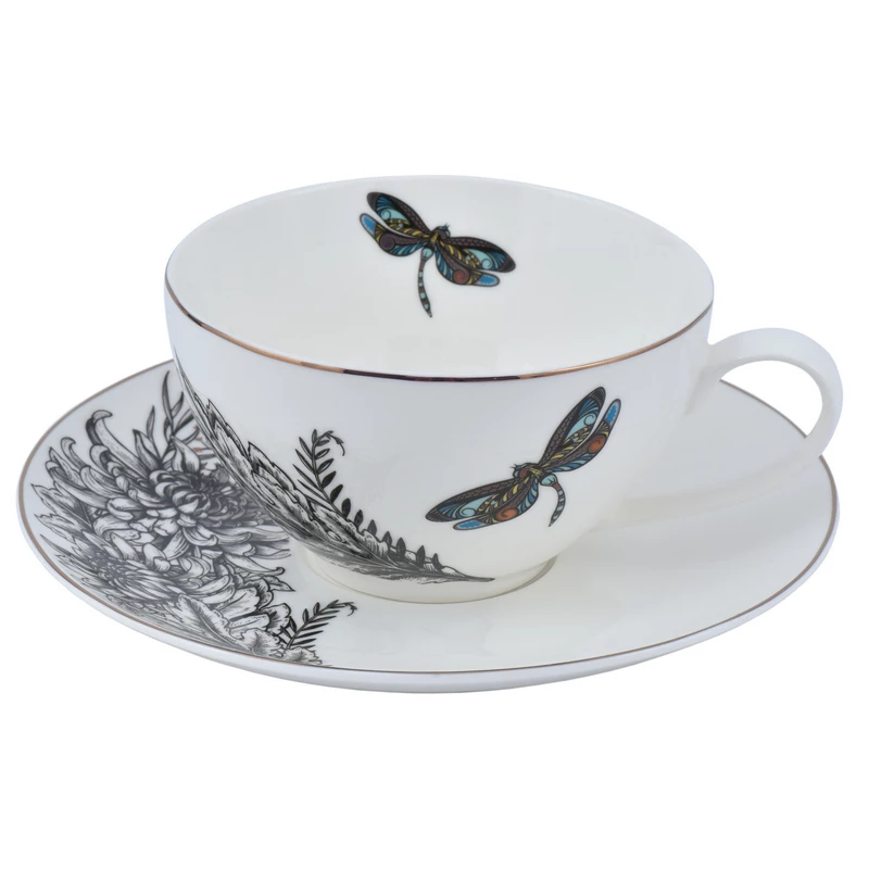 Чашка чайна з блюдцем Astera Charm Dragonfly 410 мл (A0530-CS410-A)