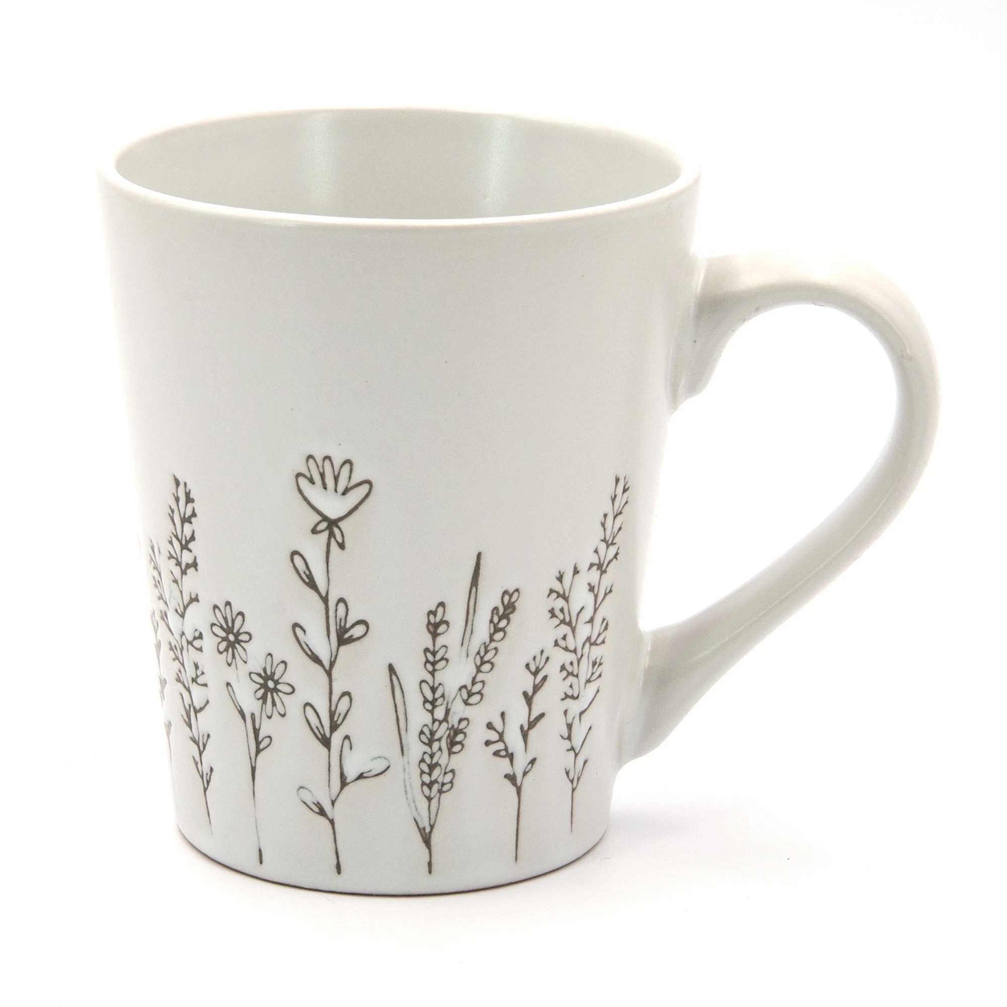 Кухоль керамічний Milika Blossom WhGrey 350мл (M0420-86E-038C-1440)