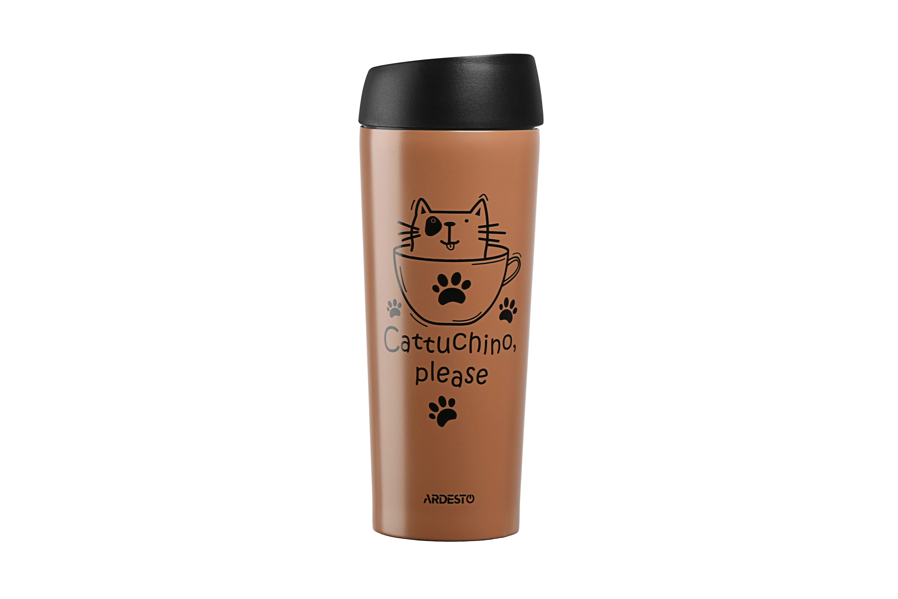 Термокухоль Ardesto Coffee Time Cat мокко 450 мл (AR2645DMM)