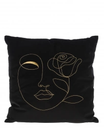 Подушка бархатная чёрная Koopman 45×45 см (HZ1011080)