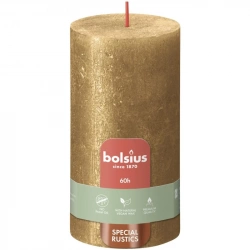 Свічка Bolsius Rustic Shimmer стовпчик 130/68мм, золото (647182)