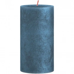 Свічка Bolsius Rustic Shimmer стовпчик 130/68мм, синя (647160)