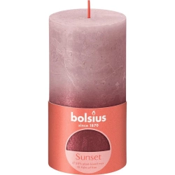 Свічка Bolsius Rustic Sunset стовпчик 130/68мм, рожево-червона (647139)