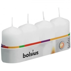 Набір свічок Bolsius стовпчик 60/40мм, 4шт Білі (566702)