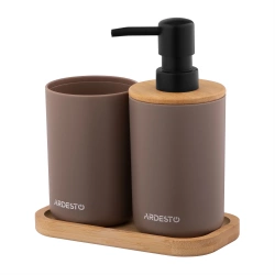 Набір для ванної кімнати Ardesto Minimalism 360мл 3пр тауп (ARHB3110WB)