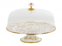 Тортівниця емальована Elmani Bird з кришкою на ніжці 30 см (763-043)