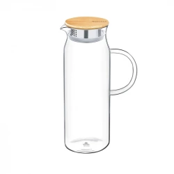 Глечик скляний з бамбуковою кришкою Wilmax Thermo 1500 мл (WL-888208/A)