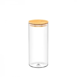 Ємність скляна для збереження з бамбуковою кришкою Wilmax Thermo 10х23 см 1500мл (WL-888507/A)