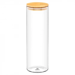 Ємність скляна для збереження з бамбуковою кришкою Wilmax Thermo 10х30,5 см 2000мл (WL-888510/A)