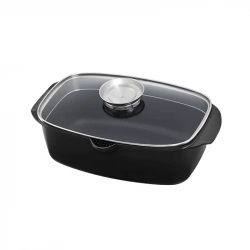 Гусятница алюминиевая с антипригарным покрытием Lessner Black Pro New 5,6 л (55873)