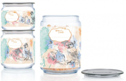 Набір банок Luminarc Plano Happy Bird Grey (0,5 л, 0,75 л, 1 л) 3 пр. (P9217)