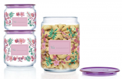 Набір банок Luminarc Plano Irises Purple (0,5 л, 0,75 л, 1 л) 3 пр. (P9216)