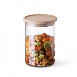 Ємність для зберігання з дерев’яною кришкою Simax 96х145 мм (s5152/LW)