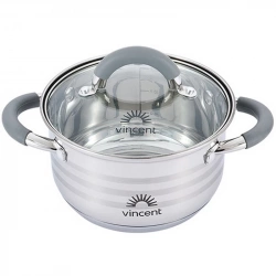 Кастрюля с силиконом на ручках Vincent 1,9 л (VC-3179-16)