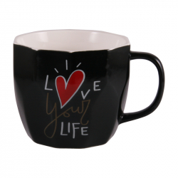 Кружка фарфоровая Milika Love your life Black 360 мл (M0520-L254B)