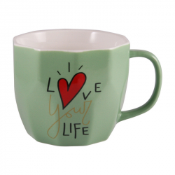 Кружка фарфоровая Milika Love your life Mint 360 мл (M0520-L254GR)