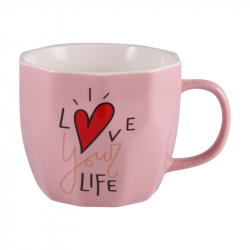 Кружка фарфоровая Milika Love your life Pink 360 мл (M0520-L254P)