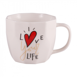 Кружка фарфоровая Milika Love your life White 360 ​​мл (M0520-L254W)