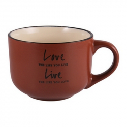 Кружка джамбо керамическая Milika Love and Live Brown 560 мл (M0420-L349DR)
