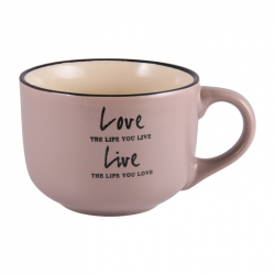 Кружка джамбо керамическая Milika Love and Live Gray 560 мл (M0420-L349G)