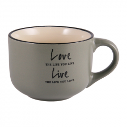 Кружка джамбо керамическая Milika Love and Live Olive 560 мл (M0420- L349GR)