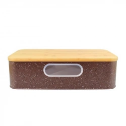 Хлібниця металева з кришкою з бамбуку Vincent 42,5x23x12,5 см (VC-1235)