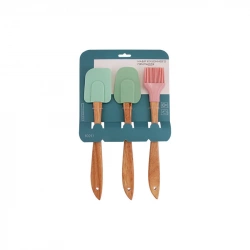 Набір кухонного приладдя силікон з дерев’яною ручкою Lessner 31 см (10211)