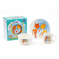 Детский набор столовой посуды для завтрака Milika Bembi Loves 3 пр. (M0690-KS-2001)