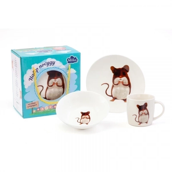 Детский набор столовой посуды для завтрака Milika Friendly Walk 3 пр. (M0690-KS-2002) фото 2