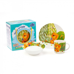 Детский набор столовой посуды для завтрака Milika Teddy Traveler 3 пр. (M0690-KS-2003)