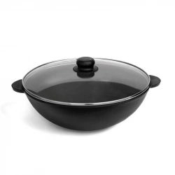 Cковорода ВОК чугунная со стеклянной крышкой BRIZOLL 280х96 мм 3,7 л (W28-1)